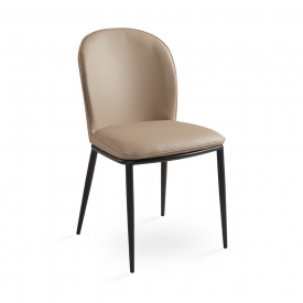 Angie Dining Chair: Taupe Leatherette